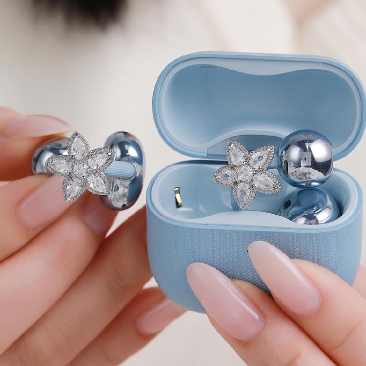 2PCS Premium Earphone Ear Clip For Freeclip 1/2 Earbud Charm Featuring Faceted Zircon Stones In 5Point Star Pattern