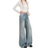 Light Blue Wide-Leg Jeans for Women - Winter 2026; Washed, Loose, Slimming Pear-Shaped Fit.