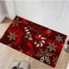 Christmas Carpet Red and White Snowflake Pattern Holiday Bottom for Living Room Bedroom Kitchen Floor Christmas Party Decoration