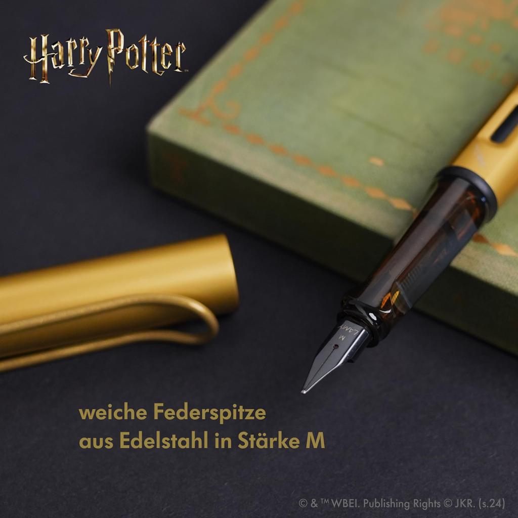 LAMY Harry Potter Set Special Edition Fountain Pen with House Engraving Steel Medium Size Lightweight Aluminum Body Includes LAMY T10 Blue Cartridge