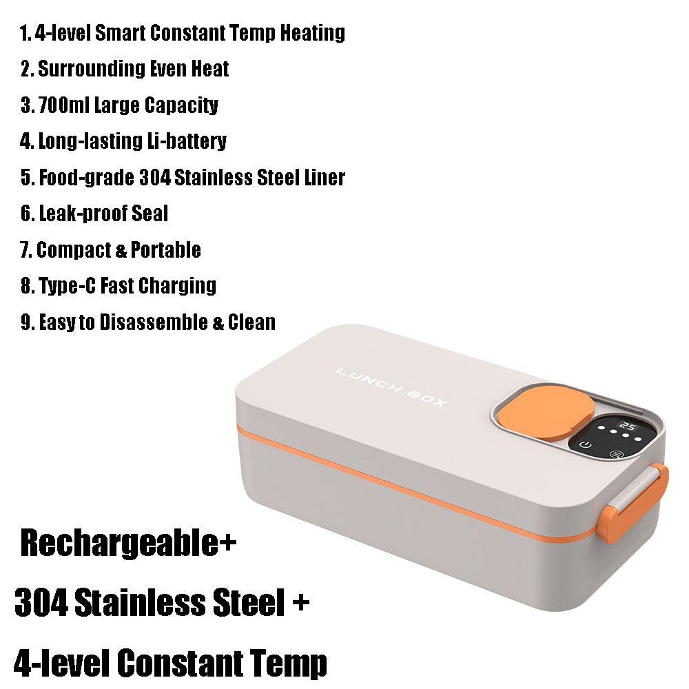 Portable Charging Electric Lunch Box Electric Food Warmer for 700ml/900ml Office Workers