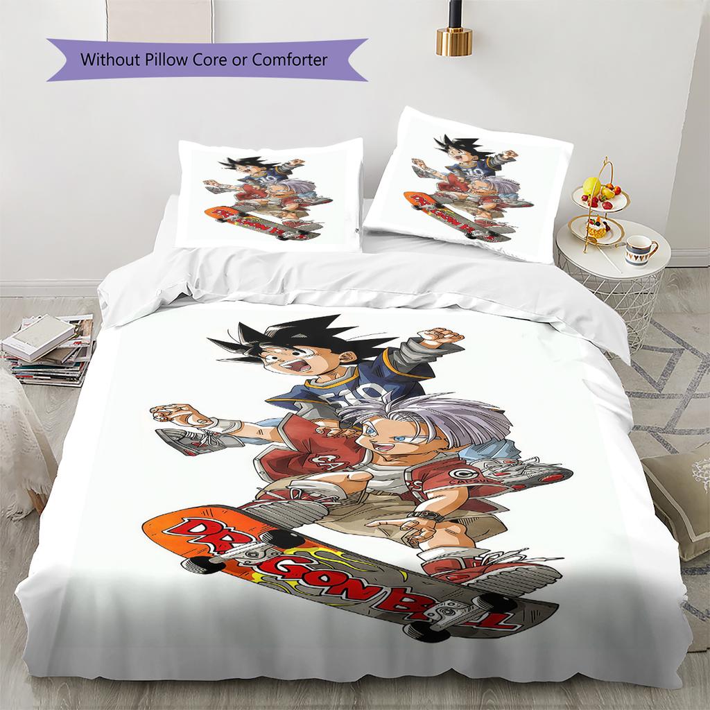 Biancheria da letto con motivo Son Goku, Set piumone Copripiumone Federa Regalo di compleanno per la casa (1 * copripiumino + 2 * federa, senza nucleo)