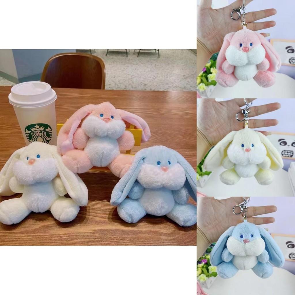 Adorable Plush Bunny Keychain Soft Cartoon Rabbit Bag Charm Doll With Pp Cotton Filling