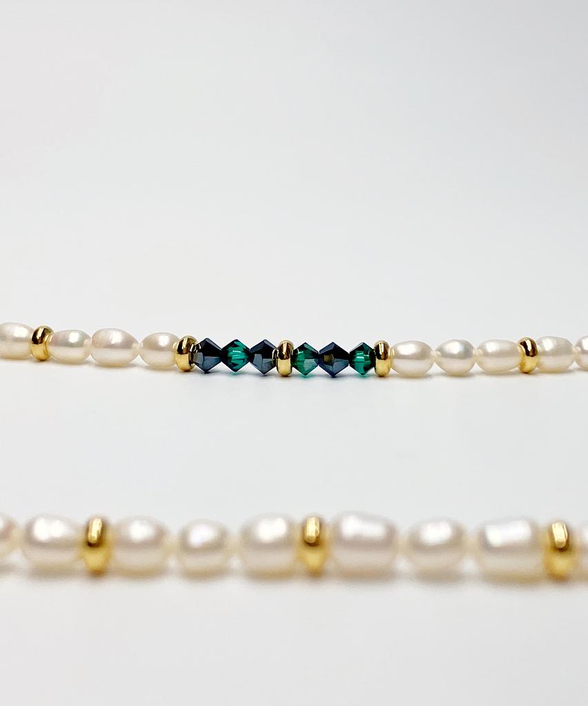 Kudos Freshwater Pearl + Crystal Bead Necklace