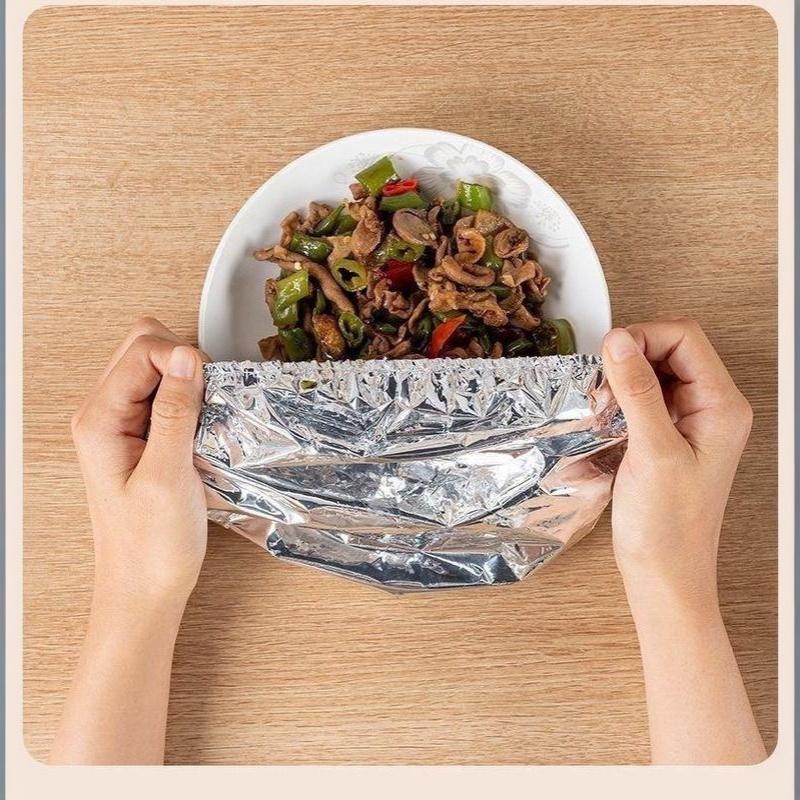 30/50Pcs Aluminum Foil Food Insulation Cover Kitchen Fresh Keeping Dustproof Dish Cover For Bbq Camping Picnic