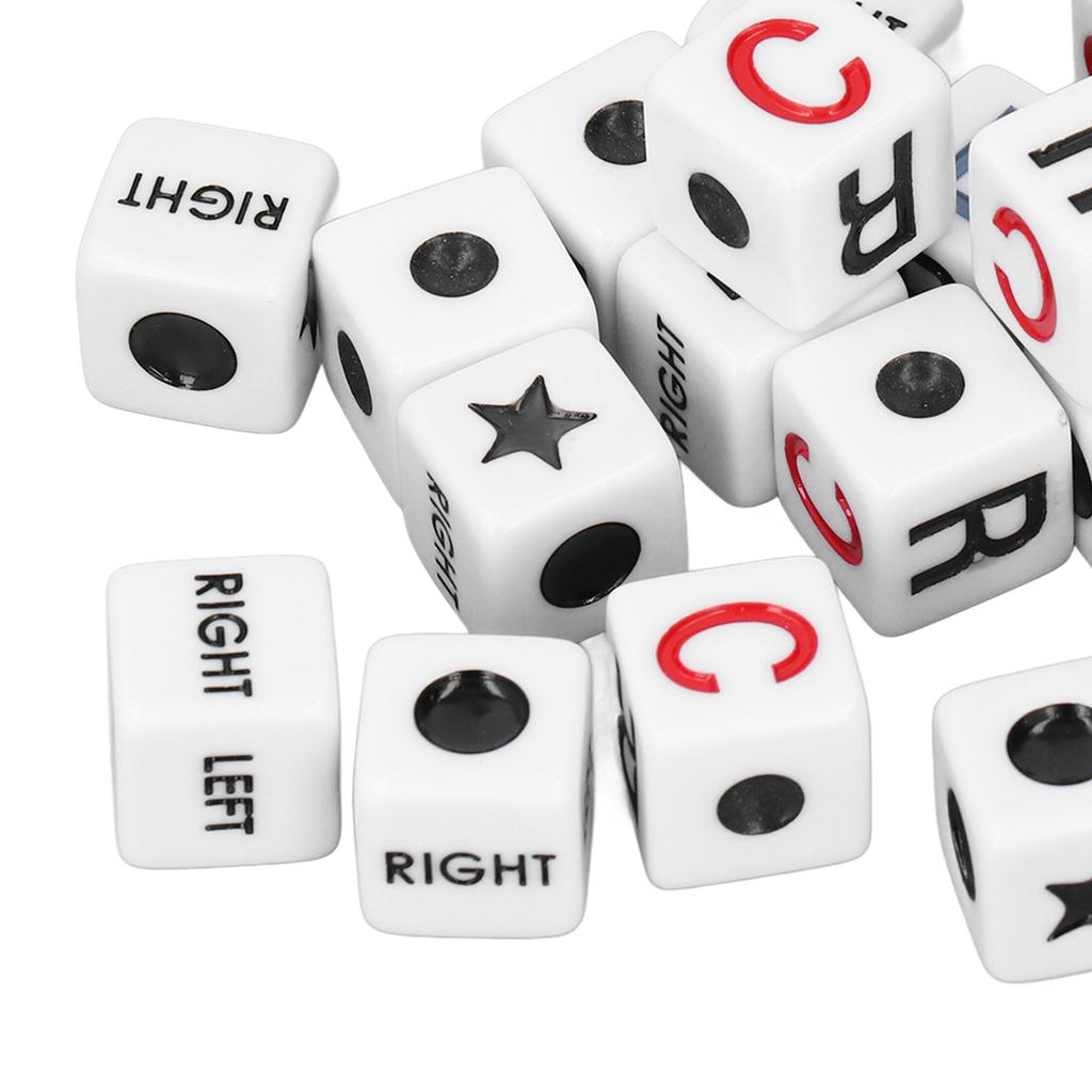 20pcs Left Right Center Dice Plastic Funny Portable Interactive Playing Game Dice for Party Travel