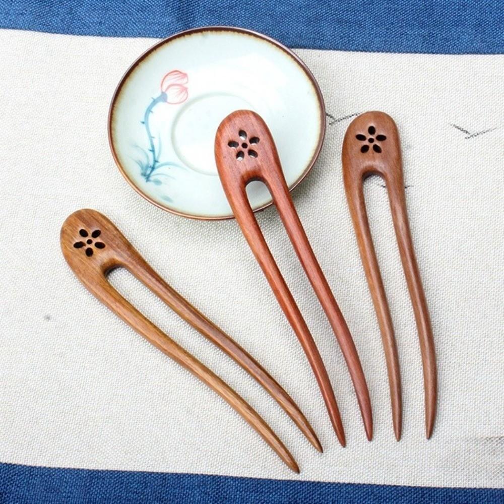 U Shaped Hair Forks Handmade Wood Hairpins and Clips Ponytail Hair Bun Maker Hair Styling Tool