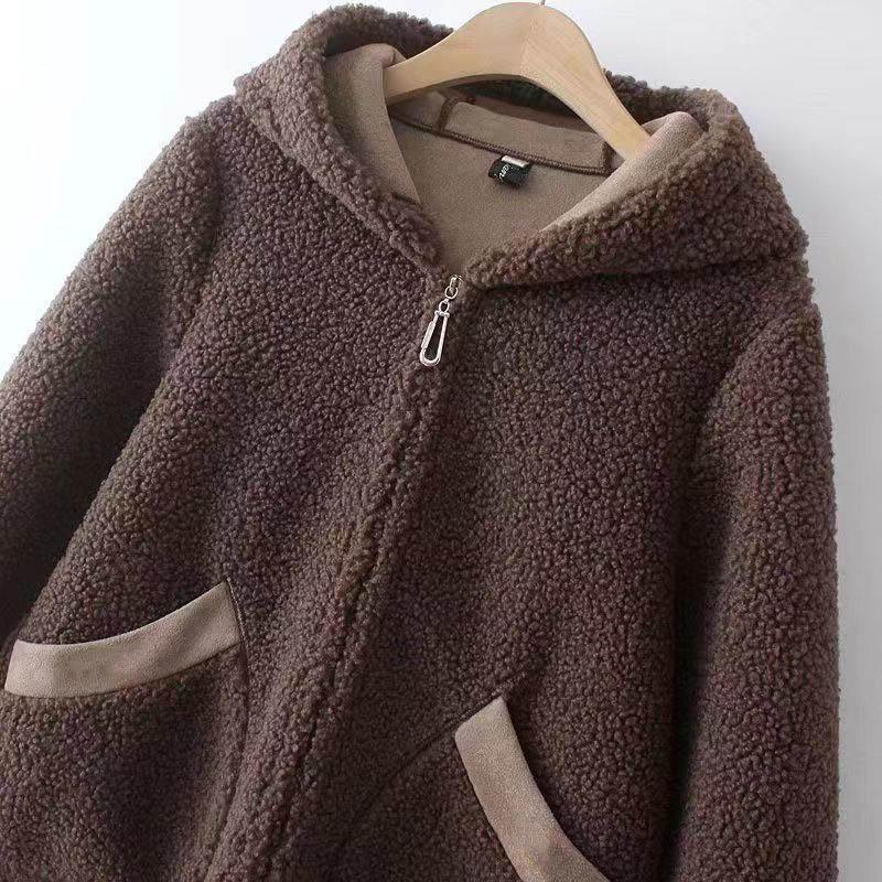 Jacket for Women Cotton Oversized Thickened Casual Windproof Hooded for Fall