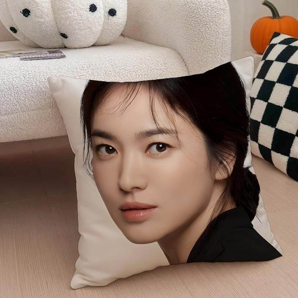 SSong Hye Kyo Cushion Cover Throw Pillow Cover Hidden Button Durable Polyester Chair Cushion 30X30cm