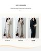 Women's V-Neck Wool Sweater Dress, Loose Fit, Slit Design, Over-the-Knee Length, Large Size, Plain Pullover, Inner Layer Long Skirt