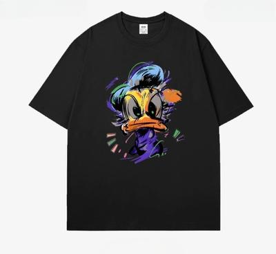 MINISO Disney Donald Duck Print TShirts Loose Casual Short Sleeve Tees Women Men Couple Versatile Hotselling Clothing