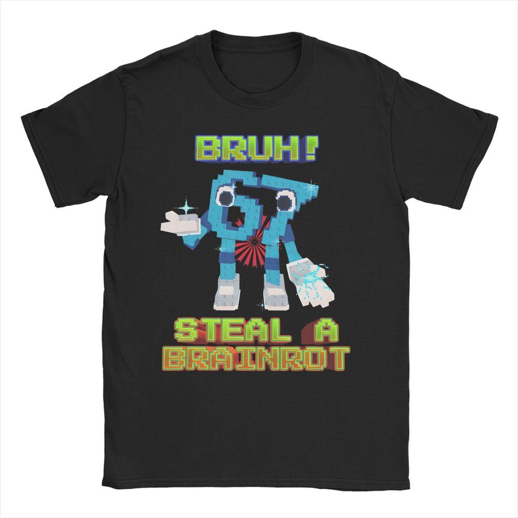 Steal a Brainrot TShirt for Men Women  Vintage 100 Cotton Tee Shirt Crewneck Short Sleeve T Shirt Adult Clothes