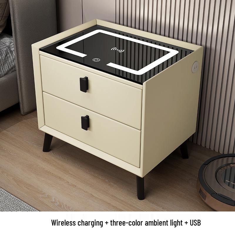 Smart Bedside Table with Storage - Compact Bedroom Cabinet