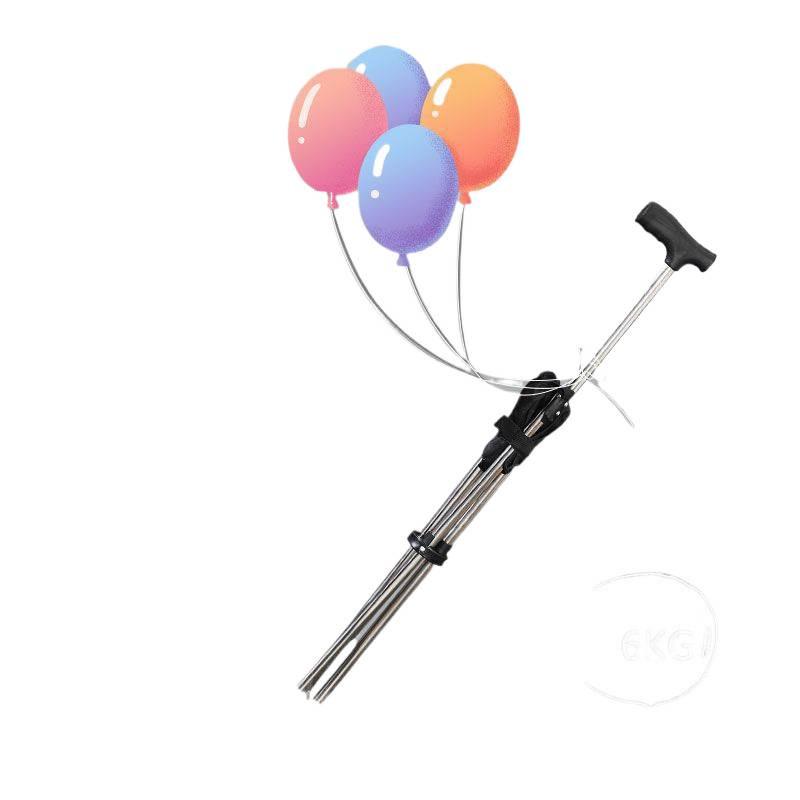 Non-Slip Foldable Lightweight Crutch Stool with Telescopic Walking Stick