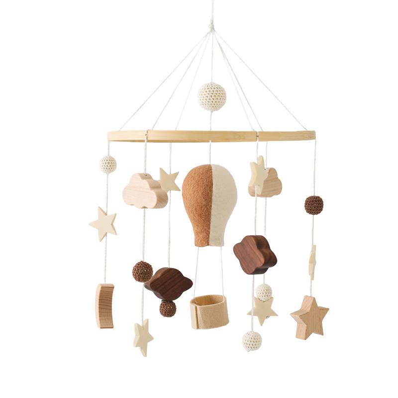 Baby Wooden Crib Mobile Bed Bell Hanging Rattle Toy Newborn Music Box Bed Bell Hanging Toys Holder Bracket Infant Crib Baby Gift