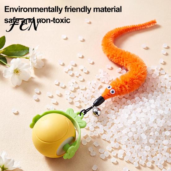 Indoor Cat Entertainment Interactive Ball, Self Rolling Ball with Bell And Detachable Plush Tail, Automatic Obstacle Avoidance, Rechargeable Light for