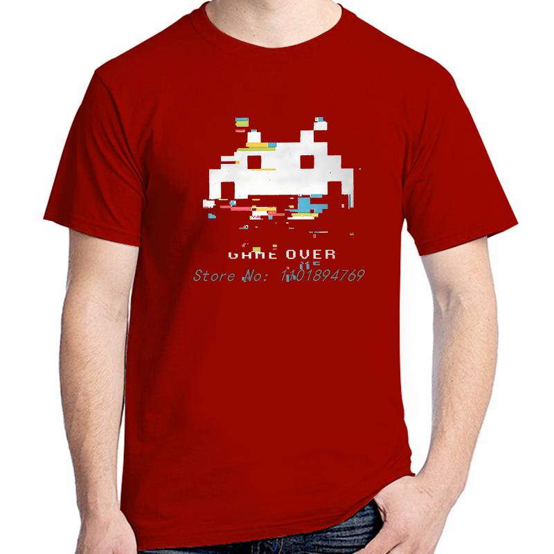 Summer Unisex Tshirt Space Invaders Arcade Shooter Game Crewneck Tops Cotton T Shirt Humor High Quality Gift Idea Unisexs Clothes