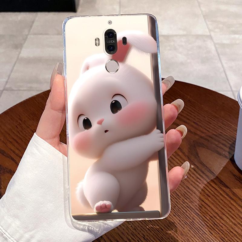 Jelly Casing For Huawei Mate 9 Coque Funda Clear Silicone Soft TPU Back Cover Cute Cat Rabbit Heart Protective Case Capa