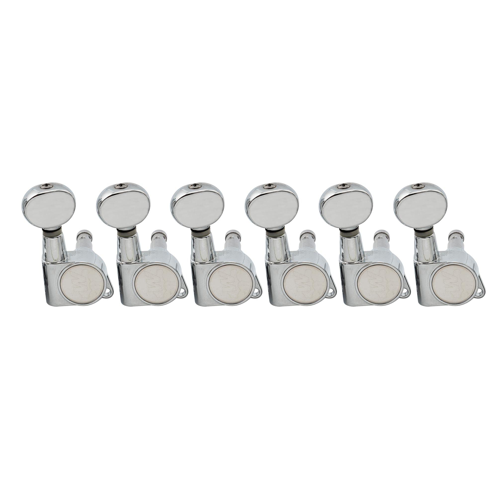 

Wilkinson E-Z-LOK 6-Piece Mini Oval Button Tuners for Fender StratTelecaster Electric Guitars, Chrome