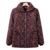 Moou Women's Thickened Fleece-Lined Lapel Jacket for Elderly