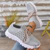 Fashion Women Sneaker Spring Autumn Breathable Mesh Sneakers Woman Non-Slip Light Solid Sports Shoes Women Casual Plus Size Lace Up Shoe