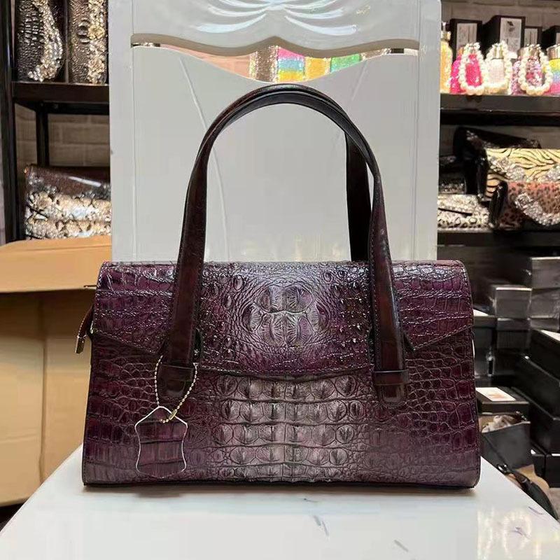 Bag Women'S Bag Crocodile Pattern Square Bag One Shoulder Crossbody Large Capacity Handbag