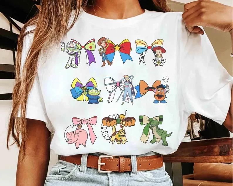 Coquette Bows Toy Story Characters Shirt Woody Buzz Jessie TShirt S
