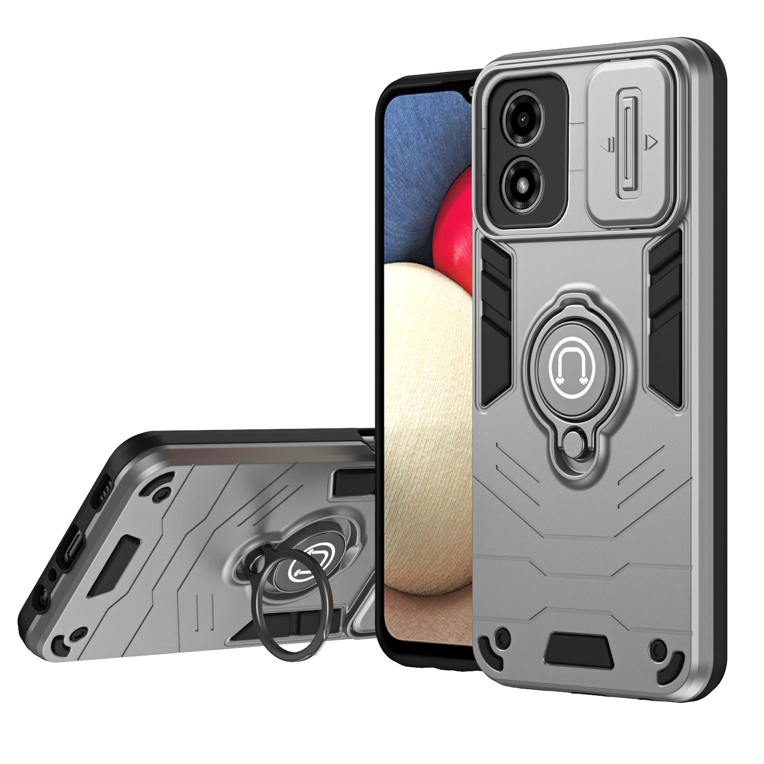 

Для Motorola Moto G04 G24 Armor Slide Camera Funda для Moto G 04 24 MotoG04 MotoG24 Чехол-держатель с магнитным кольцом For Moto G24 серый