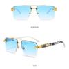 Square Frame Men Sunglasses UV 400 Driving Eyewear Fashion Rimless Sunglasses  Holiday