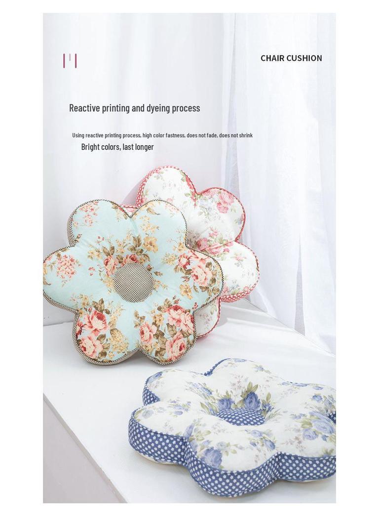 Korejský polštářek s květinami švestky: Celobavlníkový polštářek na zdřímnutí do kanceláře a ložnice