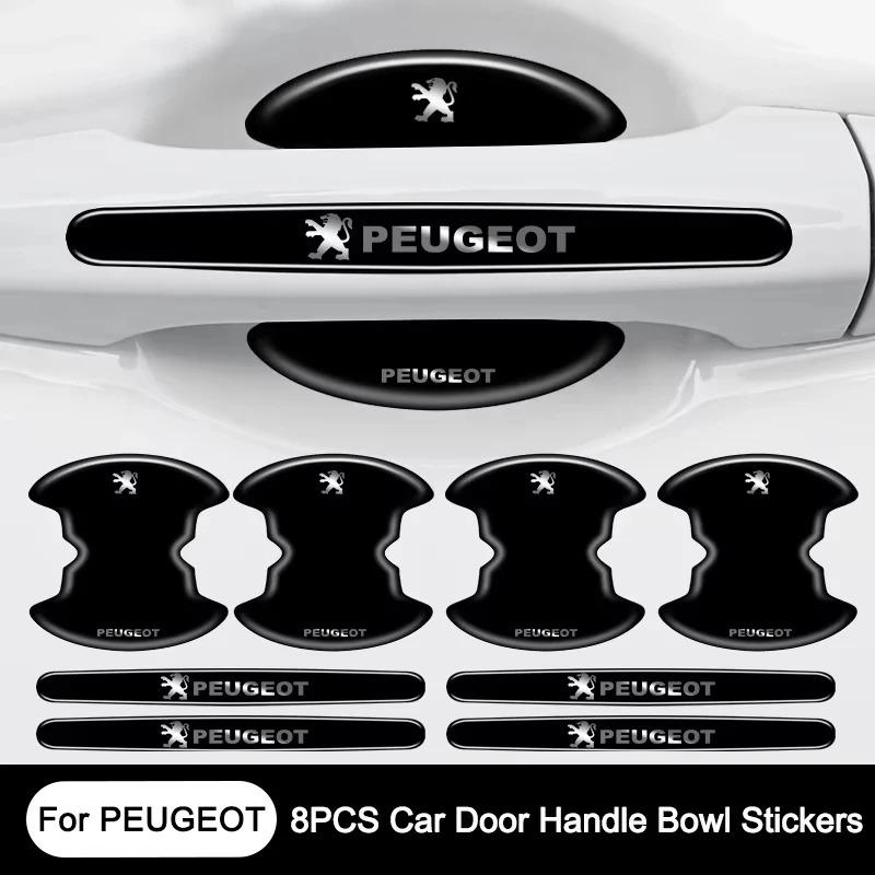 Car Door Handle Bowl Protective Stickers Car Handle Anti-collision Strip For Peugeot 206 307 308 3008 207 208 408 508 2008 5008