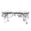 Personalized Sweet Cool Spicy Girl Eyeglasses  Star Diamond Small Frame Elliptical Glasses For Women Trendy Eyeglasses