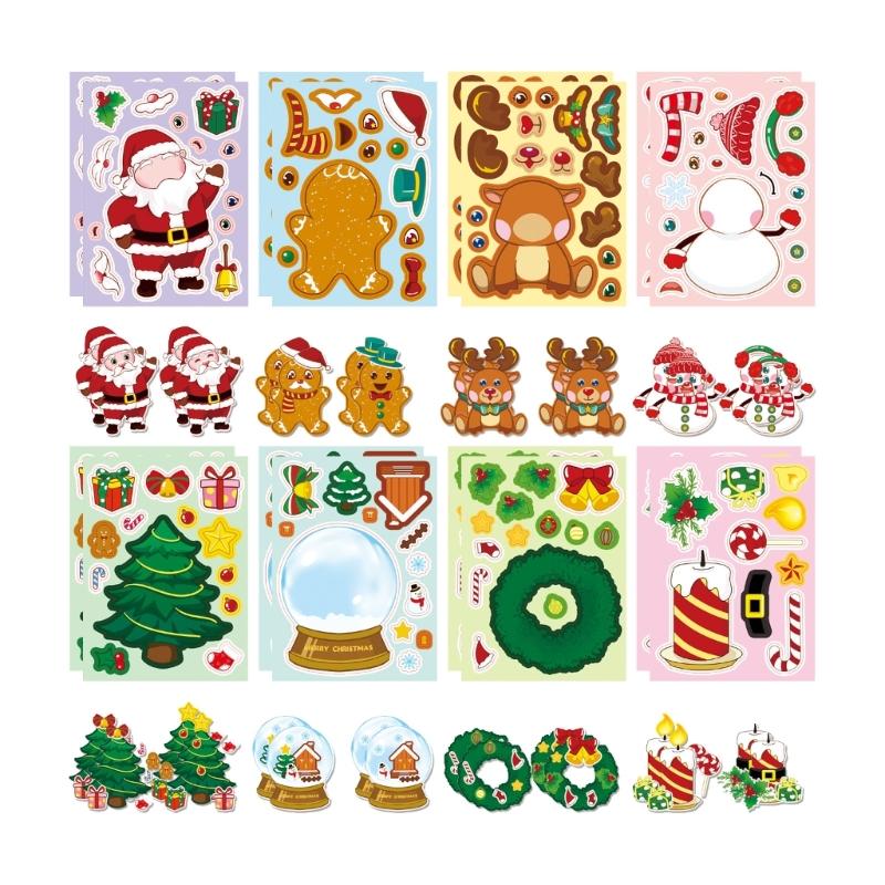 

Holiday Craft Stickers 16Pcs Christmas Theme Creative Art Supplies For Childrens Hands On Activity And Decoration 1