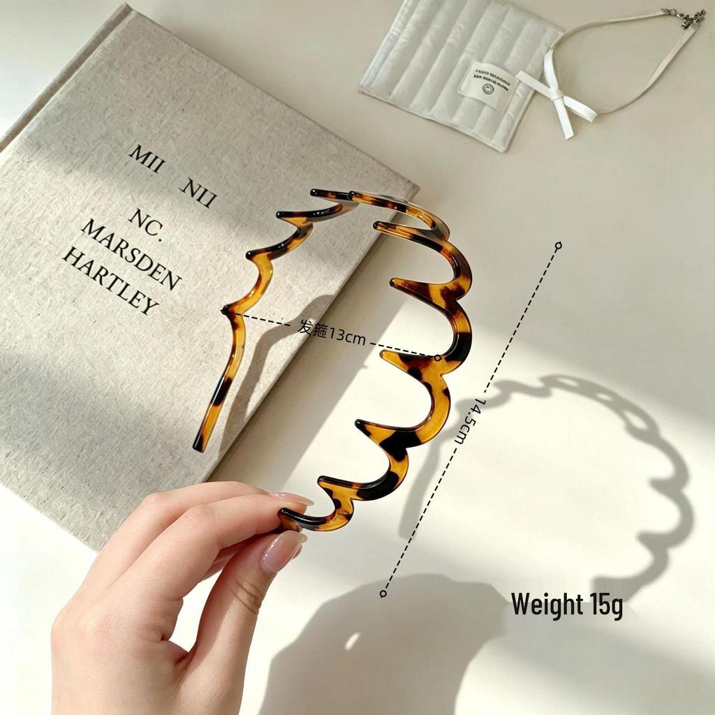 Korean Style Leopard Print Lace Headband - Trendy Women's Hair Accessory with Teeth for Washing Face