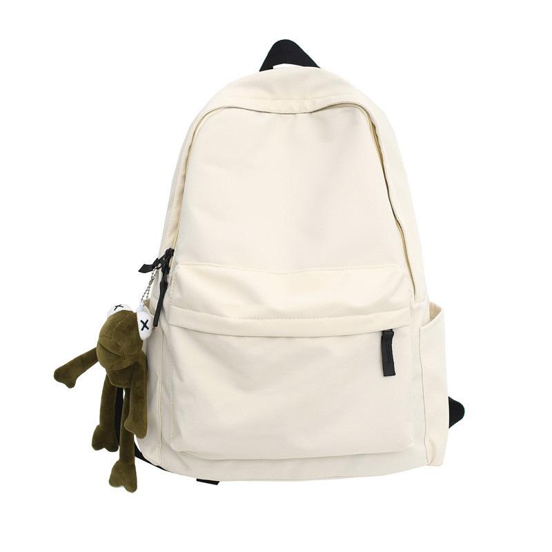 Solid color simple version of literary and artistic student schoolbag Korean version of casual style large-capacity backpack
