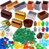 City Building Blocks Accessories Figures Cash Dollar Bills Gold Silver Coins Brick Treasure Chest Ore DIY Gift Toy X015 Safe Box