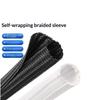 1Pcs 8~32mm Self-Closed Insulated Sheath 1 Meter PET Braided Cable Sleeve High Protection Wear Resistant Wire Organizer Sleeving