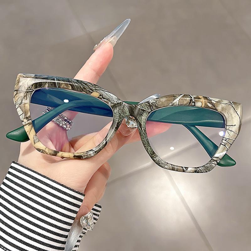 Trendy and fashionable anti-blue light glasses, wood-grain square frame flat glasses, high-end and versatile glasses