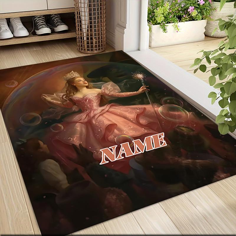 Custom Name Halloween Witch Night Carpet Rug Customizable Soft Washable Anti-Slip Home Living Room Sofa Mats Personalized Rug. 0909332