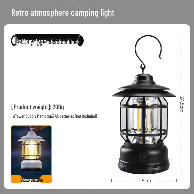 ZISIZ Portable Double-Layer Folding Round Table with Lamp Stand