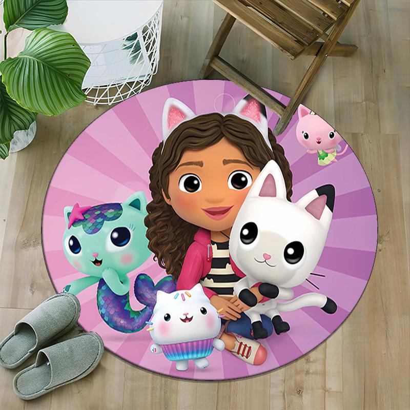 1pc Gaby's Bubble House1 Print Round Carpet Chair Round Carpet Suitable for Bedroom Living Room Home Decorative Carpet