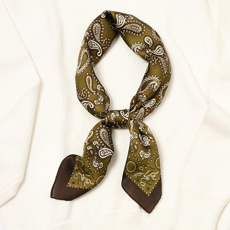 Small Square Scarf 70Cm Silk Scarf Women'S Scarf Versatile Thin Scarf, Summer Headband Decoration Ins Scarf Winter