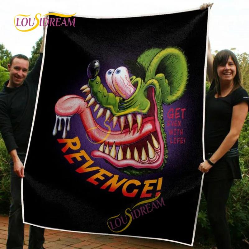 Portable Multifunctional Children's holiday birthday Gift Cartoon Rat Fink Cute Home Bedroom decoration Warm Sherpa blanket