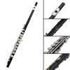 Student Beginner Black Flute - 16-Hole E Key, C Tone, White Copper Body, Includes Leather Case for Grade Exams & Performance.