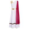 Costume da Esibizione Teatrale per Ragazze: Abito senza maniche con patchwork metallico e mantella a scialle per Cosplay di Dio Greco Romano