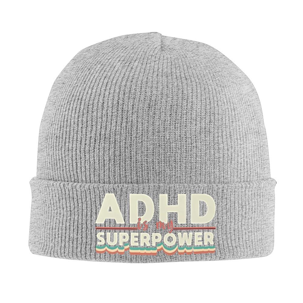 pc ADHD Bonnet Hats my SuperPower Beanie Hats Printed Knitting Hat Autumn Cool Unisex Women Unisex Kpop Elastic Cap