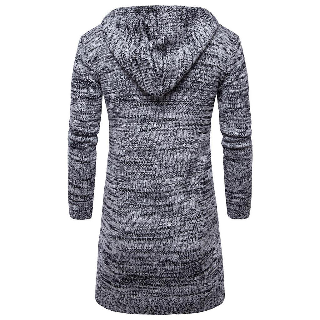 Men's Hooded Cardigan: Spring/Autumn Knit Sweater Jacket Y913