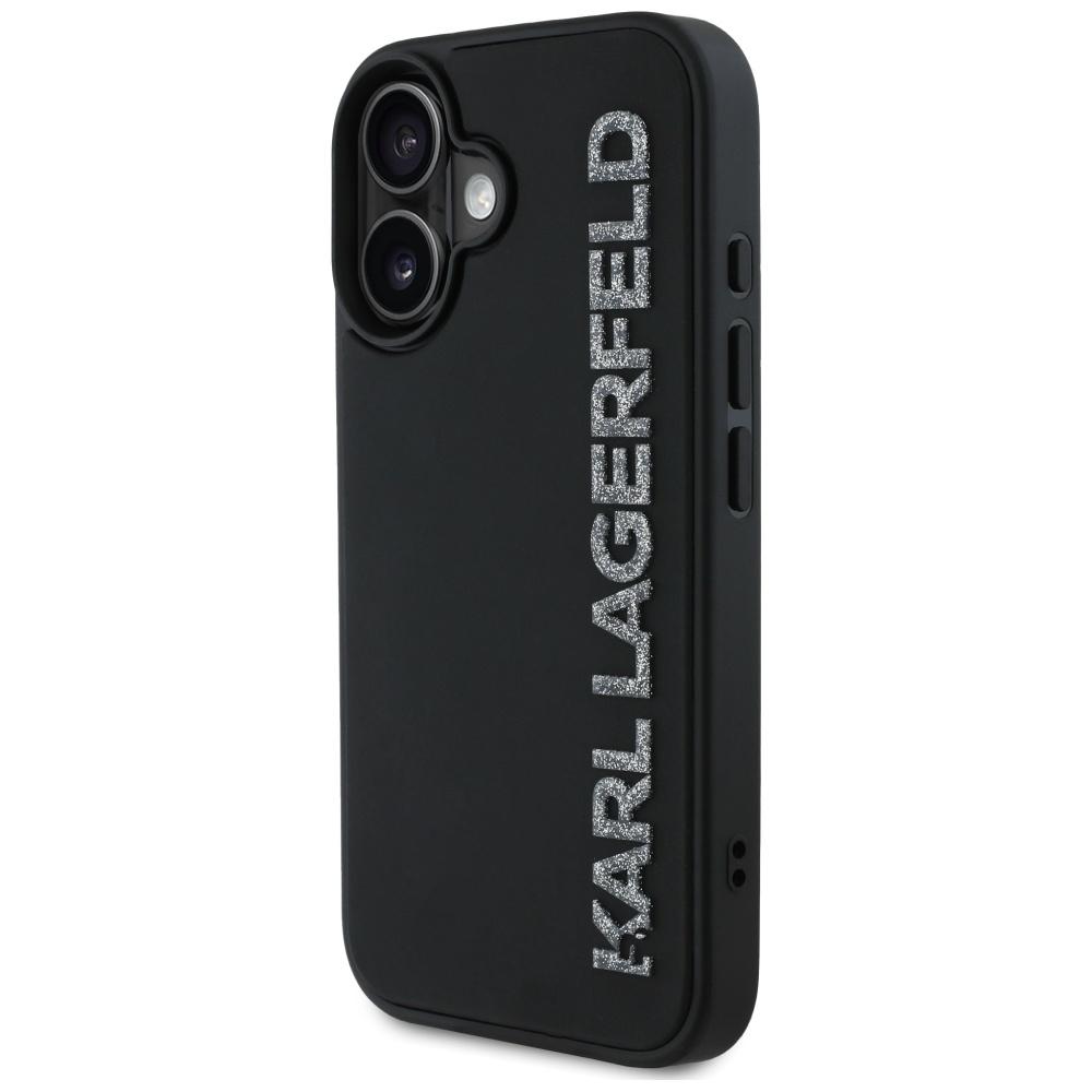 Hülle Karl Lagerfeld Hc 3D Gummi         Verlängert Glitzer Für iPhone 16 Schwarz