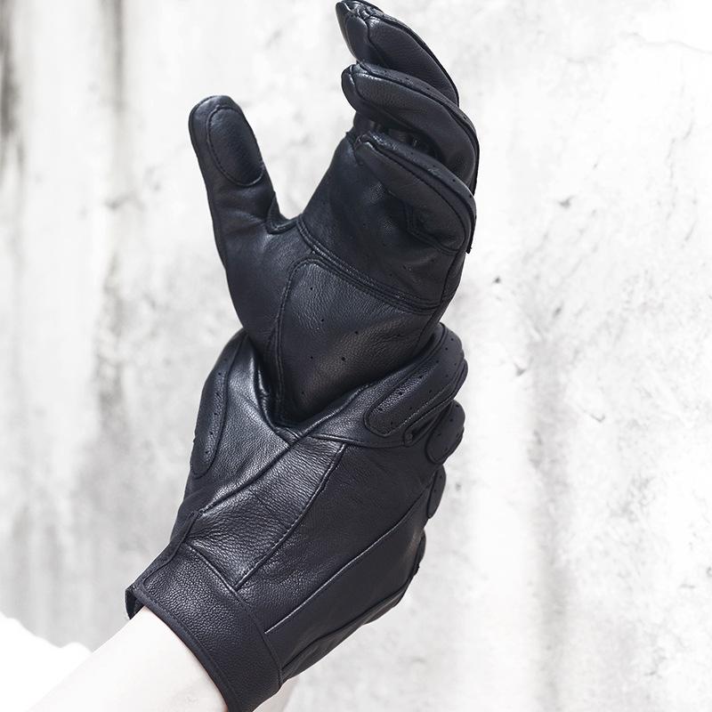 Leather Gloves Men's Locomotive Cowhide Cycling Driving Men's Sheepskin Household Cycling Motorcycle Motorcycle Retro Gloves