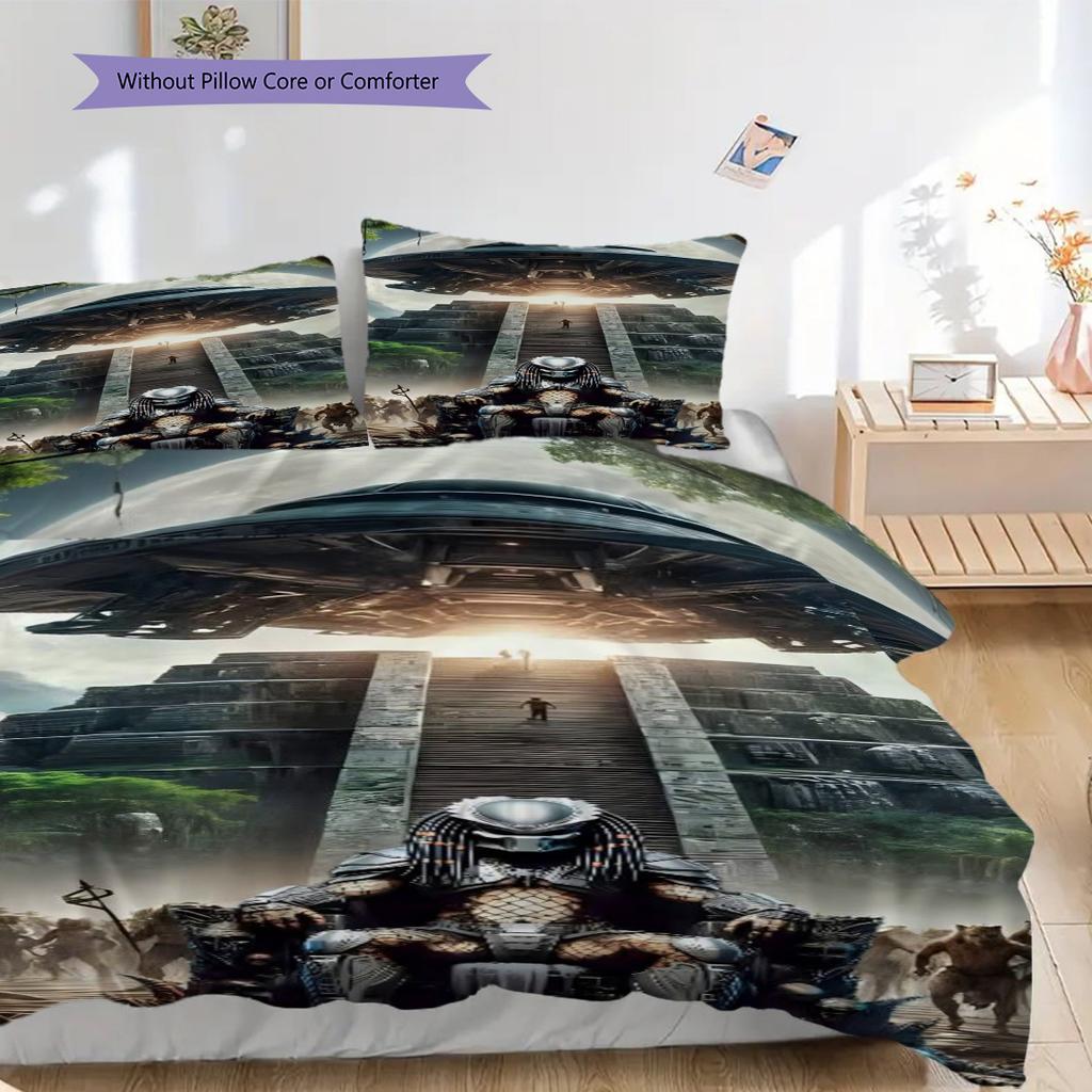 Predator Vs Alien Final Showdown Bedding 1 Duvet Cover 2 Pillowcase Without Core Soft And Comfortable Christmas Birthday Gift Bedding Set